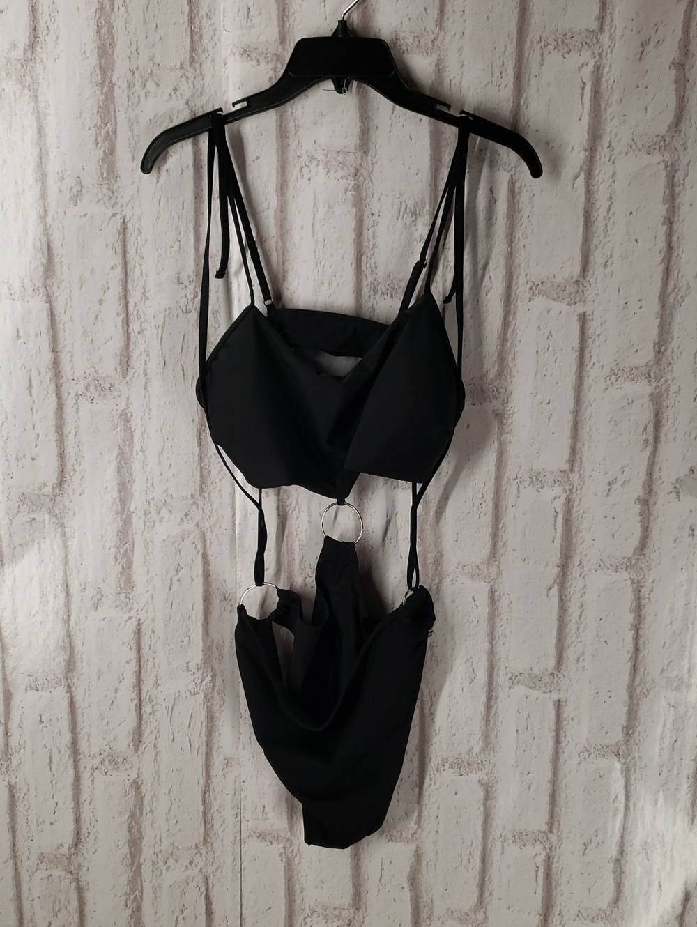 Black Strappy One-Piece Swimsuit